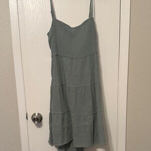 Wishlist Sage Green Tiered Spaghetti-Strap Dress